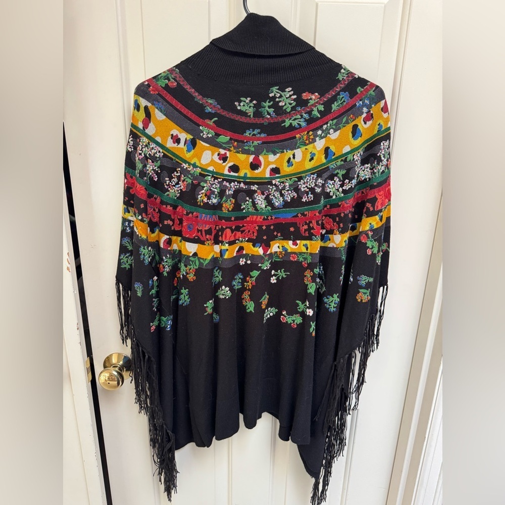 Desigual Sequin Fringe Poncho - Picture 7 of 7